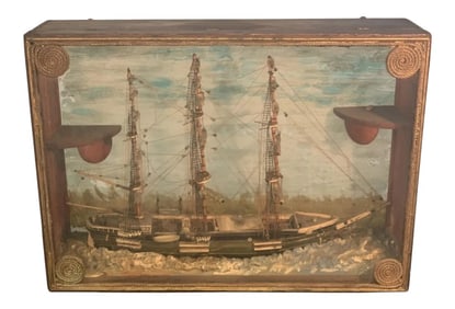 Handmade 1900s Ship Diorama