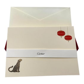 Cartier Paris Panther Design Card and Envelope Luxury Set Desk Stationery