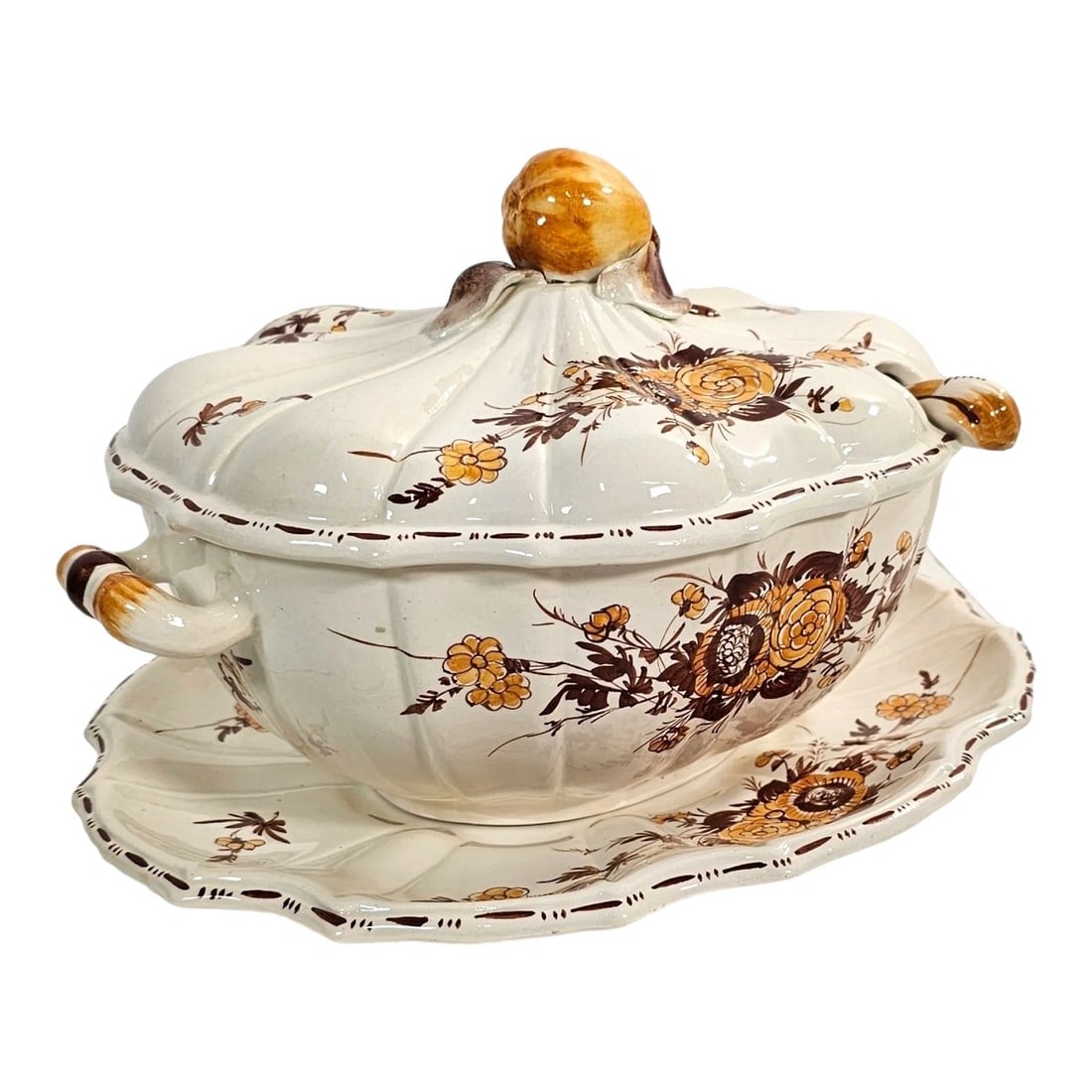 Italian Soup Tureen Floral Pattern Underplate & Ladle Italy Complete Set (1 of 10)