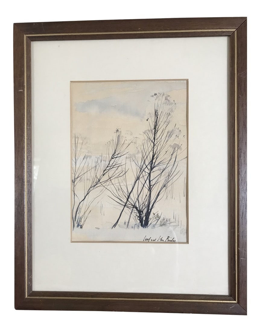 Oringinal Watercolor- Forest Snow Scene (1 of 12)