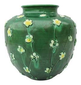 Antique Japanese Green Glazed Vase