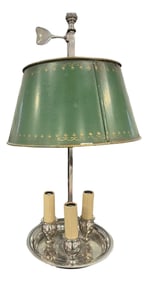 Vintage Green Tole French Bouillotte Lamp