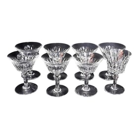 1960s Baccarat Champagne Coupe, Flute Stem Glasses- Set of 7