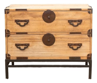 Antique Japanese Meiji Era Tansu Chest on Stand