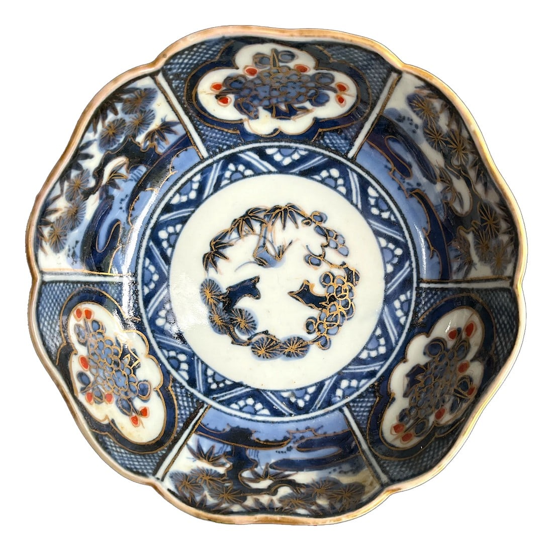19th Century Meiji Period Japanese Blue and White Imari Porcelain Bowl (1 of 7)