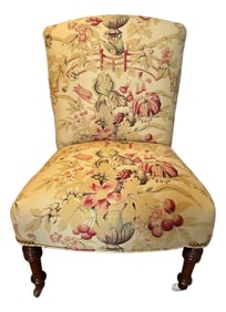 Newly Upholstered Vanity Slipper Chair in George Smith Fabric