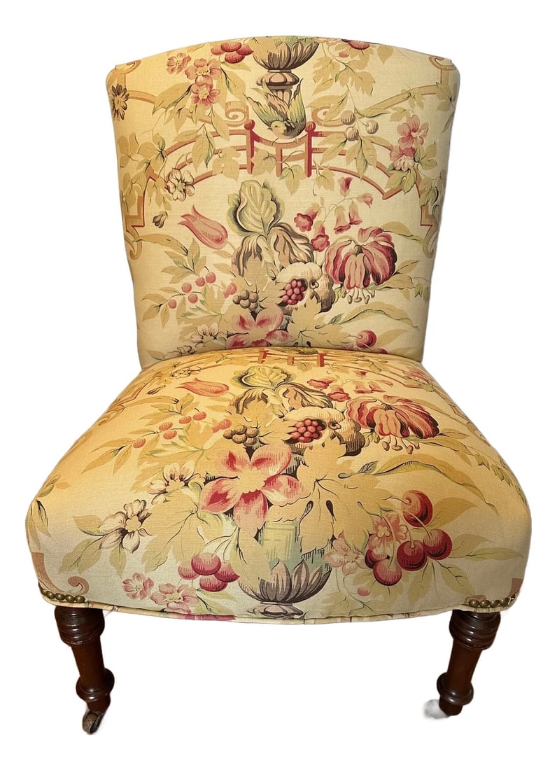 Newly Upholstered Vanity Slipper Chair in George Smith Fabric (1 of 10)