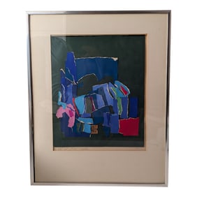 Late 20th Century Framed Vintage Signed Nyc Mid Century Multi-Media Collage