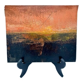 Mid 20th Century Abstract Signed Contemporary Painting on Board