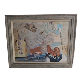Contemporary Mixed Media Collage – Signed, Framed & Ready to Hang
