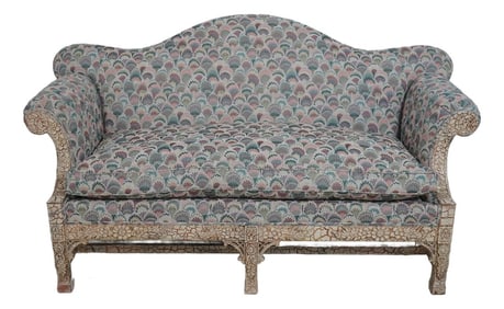 Hickory Chair Crackle Painted Finish Loveseat