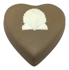 1980s Wedgwood Heart Shell Porcelain Covered Box