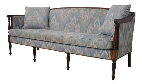 Hickory Chair Co Mahogany Sheraton Style Upholstered Sofa