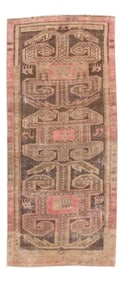 Pink Vintage Malyer Handmade Wool Runner