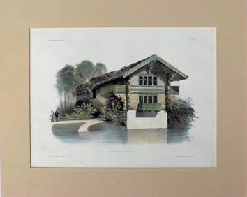 Home of the Lake of d'Enghein Original Lithograph, 1860