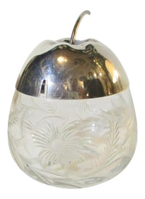 1940s Gorham Crystal and Sterling Sauce Jar Vintage