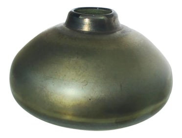 Green Bronze Iridescent Art Glass Vase.