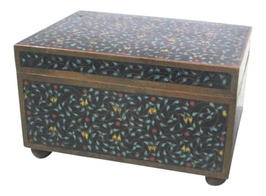 Antique Chinese Enamel Lidded Box Circa 1890s'