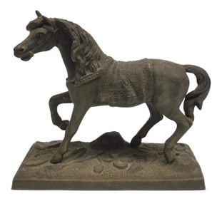 Antique Bronze Style Horse Sculpture