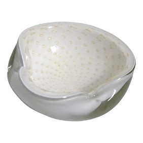 Mid Century Art Glass Bowl Made in Murano Italy