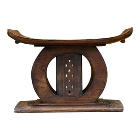 Mid 20th Century Vintage Hand-Carved Ashanti Stool