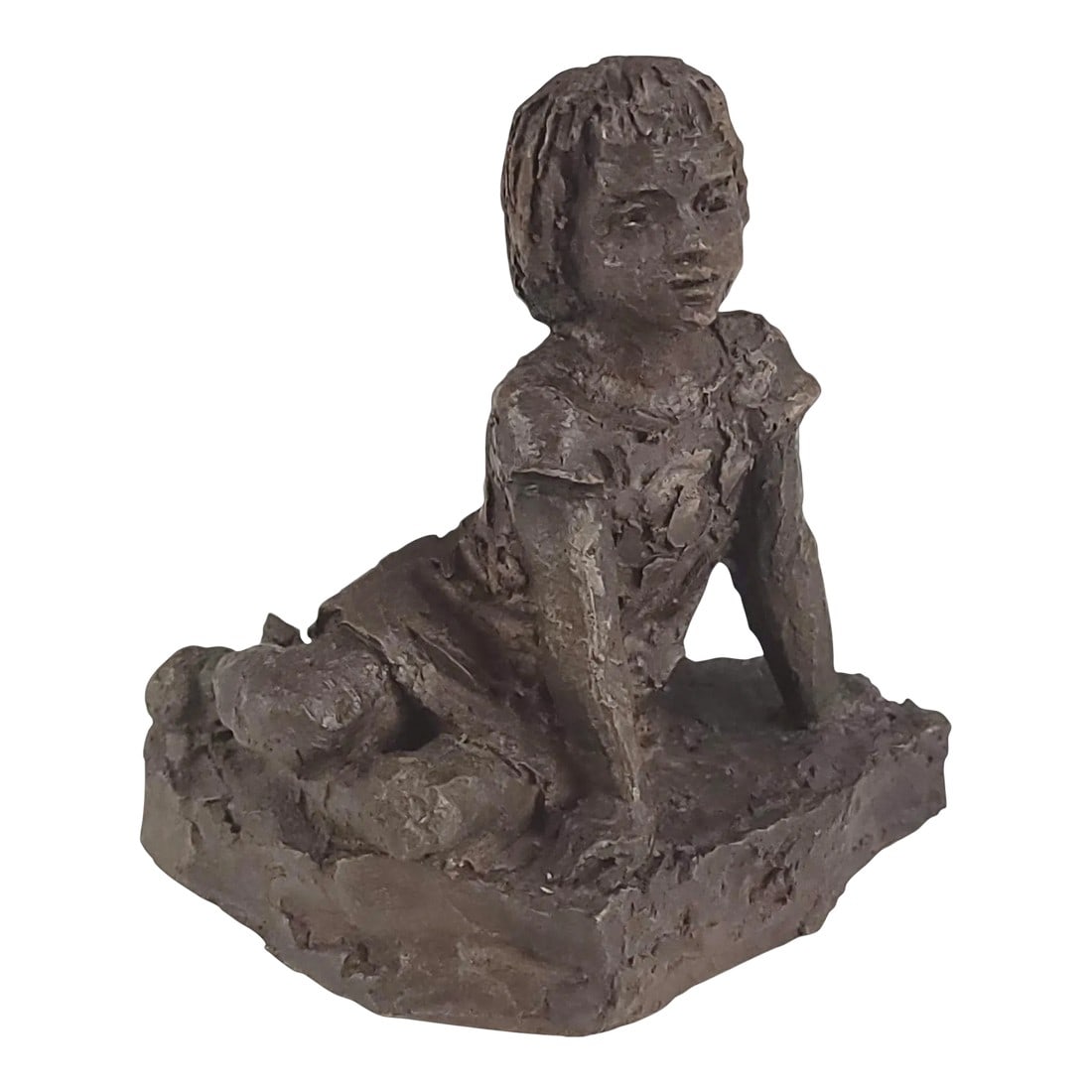 Very Rare Karin Jonzen 1914-98 Cold Cast Bronze Resin Sculpture: This is very rare Bronze Resin Sculpture by Karin Jonzen. I believe that this is part of a series of figures produced under licence by Heredities in very small numbers entitled Aspects of Childhood. T