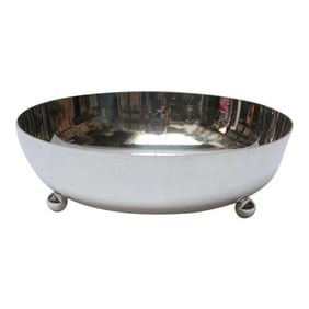 Vintage Silver-Plated Copper Decorative Footed Bowl by Academy