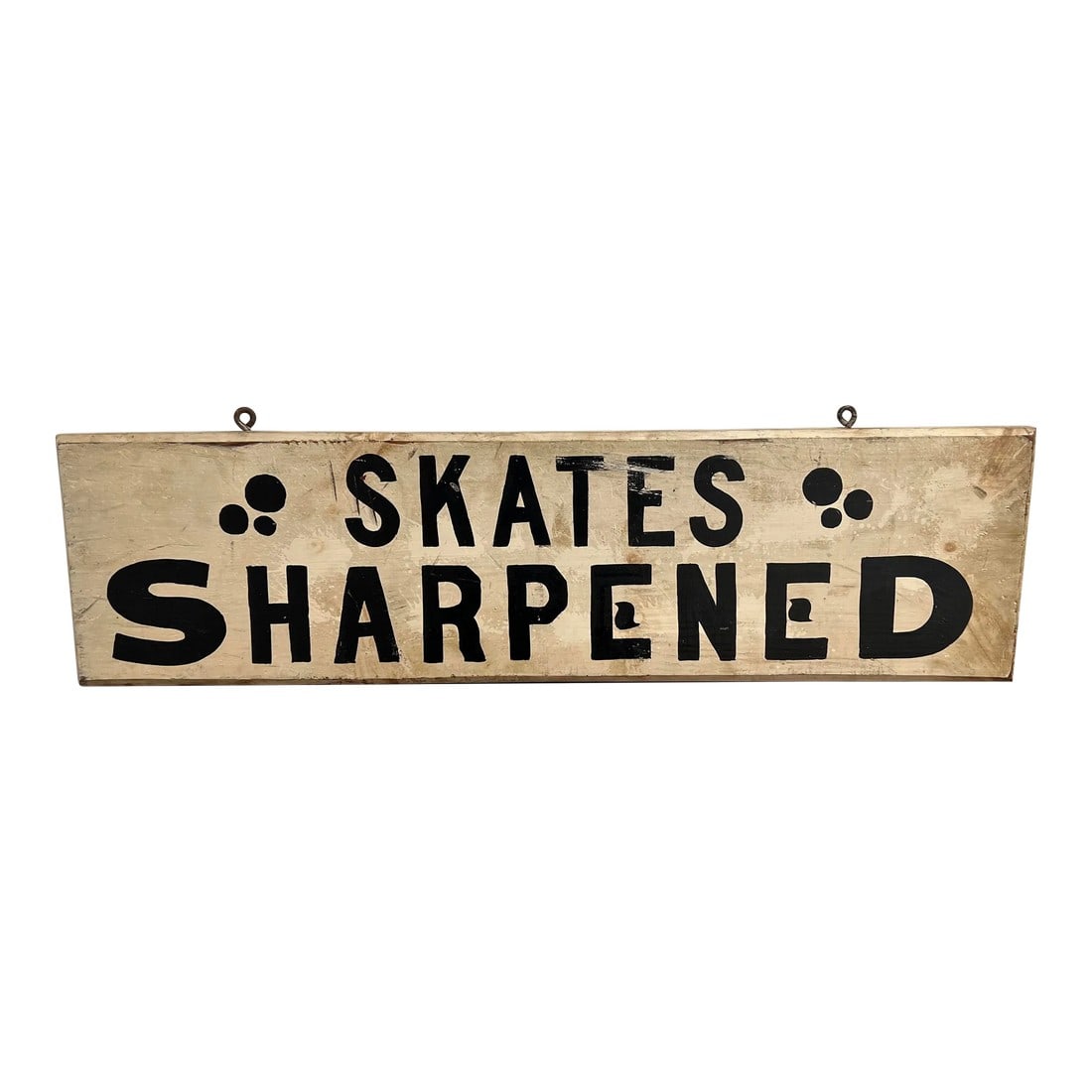 Antique "Skates Sharpened" Double Sided Hand Painted Trade Sign Circa 1900 (1 of 8)