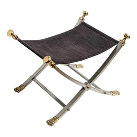 Maison Jansen X-Form Folding Campaign Style Stool