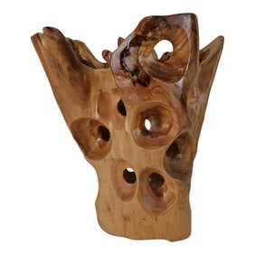 Teak Root Wood Vase Shaped