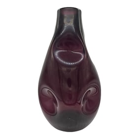 Winslow Anderson for Blenko Large "Pinched" Amethyst Glass Vase, Circa 1960