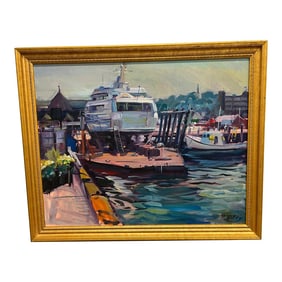 Robert Duffy (American, 1928-2015), Impressionist Newport Harbor Oil on Canvas