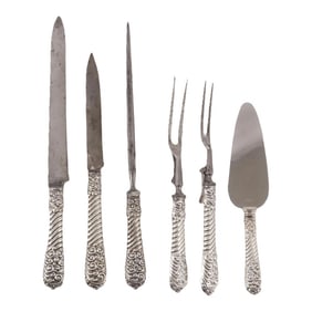 Set of 6 Sterling Silver Late 19th Century Gorham Serving and Carving Utensils by Gotham