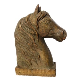 Folk Art Wooden Horse Knight