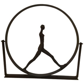 Original Giacometti Style Forged Iron Figural Sculpture