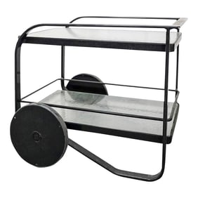 1980s Brown Jordan Quantum Serving Cart in Black