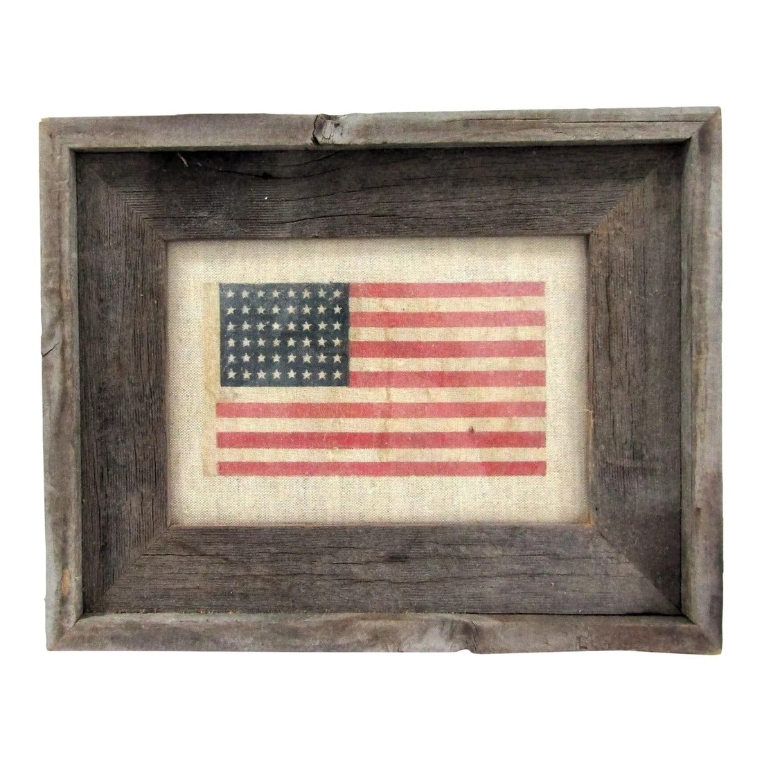 Framed Authentic Antique 1912 Us 48 Star Flag on Gauze Flag (1 of 4)