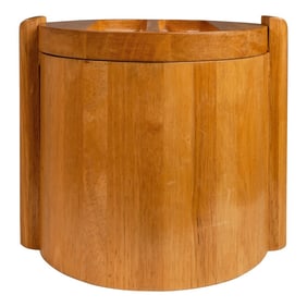 Mid-Century Danish Scandinavian Modern Ice Bucket in Solid Teak by Royal Teak Designs, Thailand, Cir