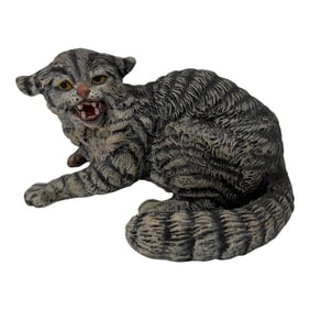 Antique Franz Bergmann Style Austrian Cold Painted Bronze Cat Sculpture