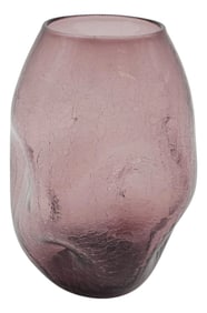 Blenko 921m Amethyst Crackle Glass Vase by Wayne Husted – MCM Handcrafted With Four Indents
