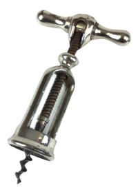 Vintage 1930s Silver Plate French Wine Corkscrew