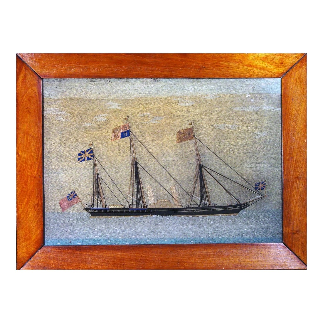 Sailor's Woolwork Woolie Picture of the Royal Yacht, Hmy Victoria and Albert II (1 of 6)