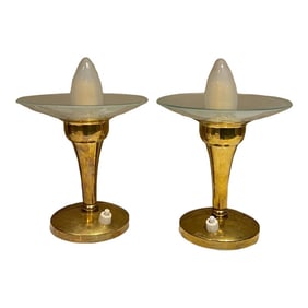 1950s Italian Brass Table Lamps Style Gio Ponti Fontana Arte Italy