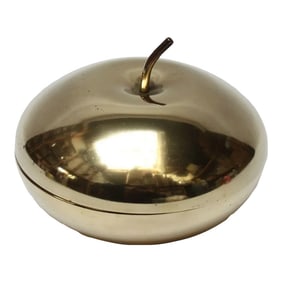 Mid-Century Italian Modern Mpi Brass "Apple" Lidded Serving/Candy Dish