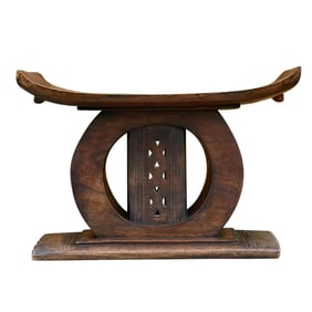 Mid 20th Century Vintage Hand-Carved Ashanti Stool