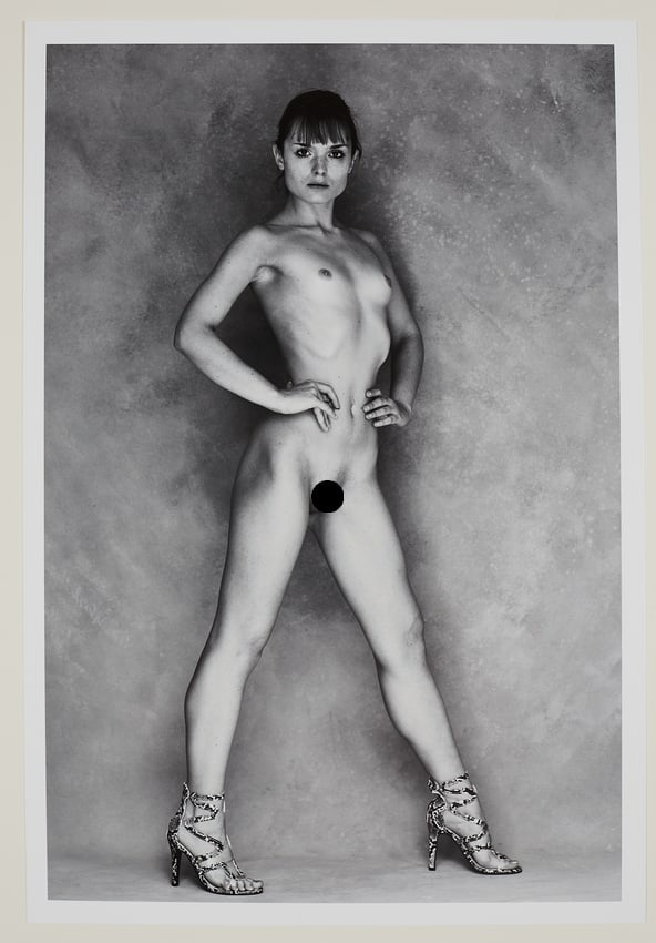 Spiros Politis(1969-) - Snake Boots: Artist: Spiros Politis(1969-) Title:Snake Boots Date/Period: Materials:photography Size:19" x 13" Description:Confident and powerful pose by Portuguese model photographed in London in 2025. Printed on