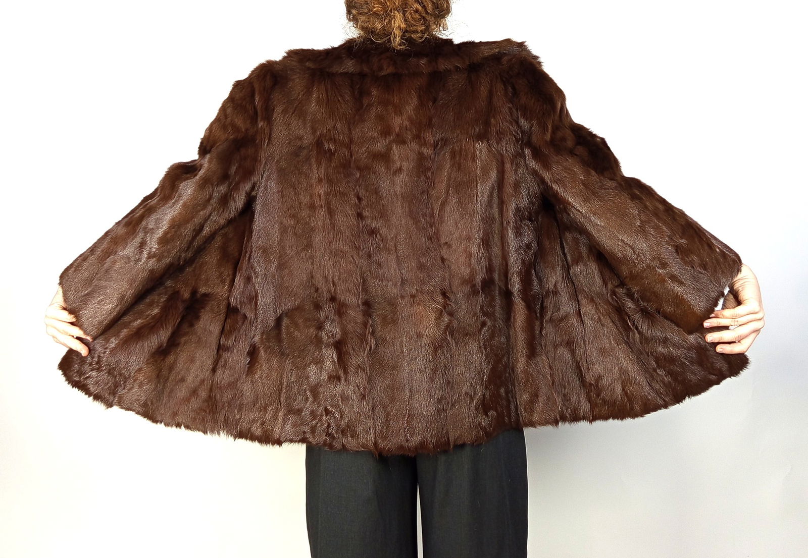 BROWN LAMB FUR JACKET EU: L - US:18 (1 of 10)
