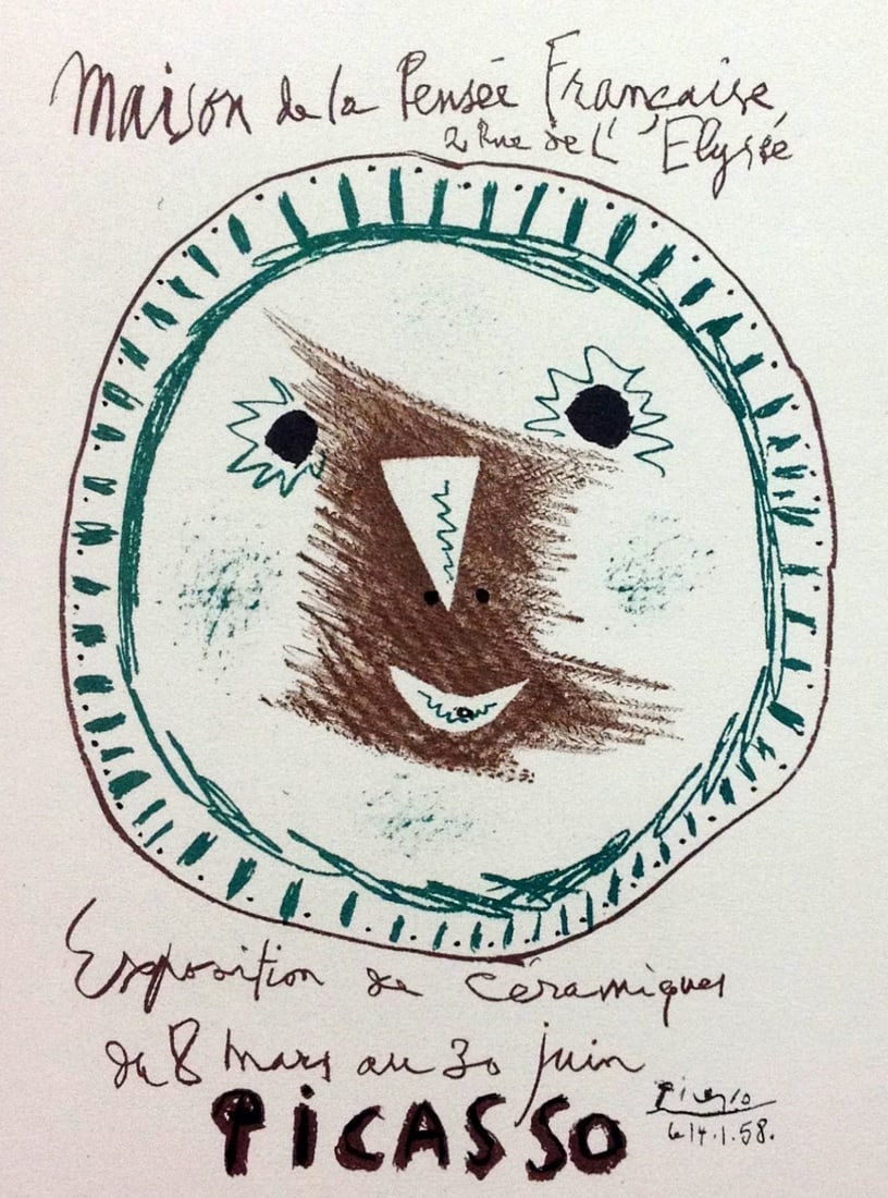 Picasso Lithograph 90 Expo Ceramiques Art in posters: Title: Picasso Lithograph 90 Expo Ceramiques Art in posters Artist: Art in posters, Art in posters Picasso, Picasso Description: Title: Vallaris Exposition 1956 Artist: Pablo Picasso Country: Spain Me