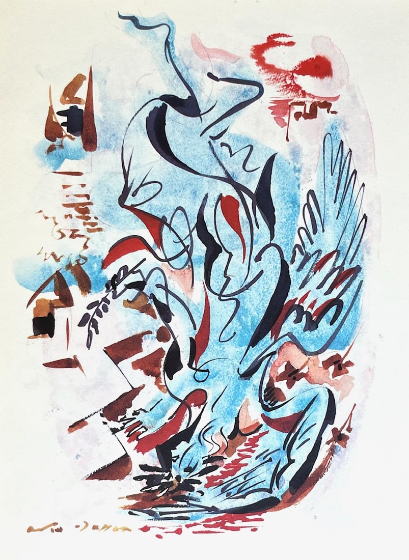 1970 Andre Masson Print Aurelia 2: Title: 1970 Andre Masson Print Aurelia 2 Artist: Masson, Masson Lithographs, Sale Description: Artist: Andre Masson Country: France Title: Untitled Aurelia 2 Medium: Offset Marks: Facsimile Signature,