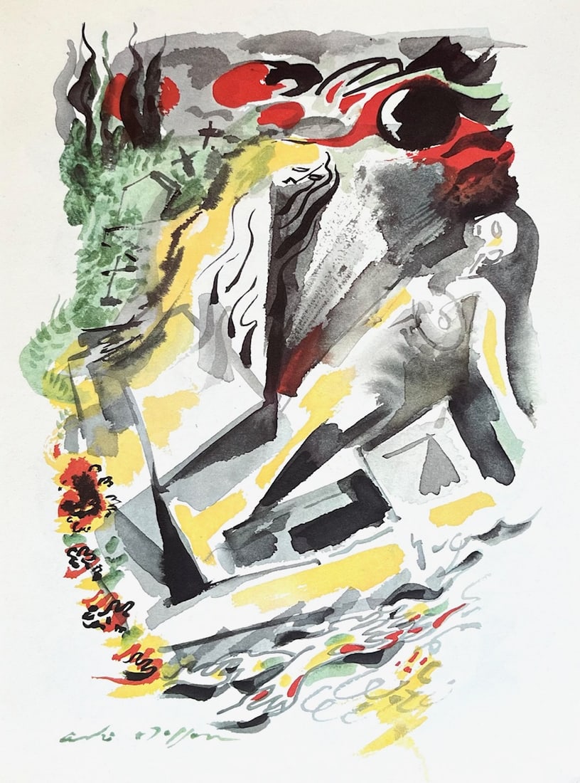 1970 Andre Masson Print Aurelia 5: Title: 1970 Andre Masson Print Aurelia 5 Artist: Masson, Masson Lithographs, Sale Description: Artist: Andre Masson Country: France Title: Untitled Aurelia 5 Medium: Offset Marks: Facsimile Signature,